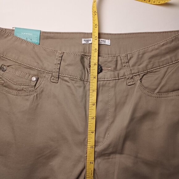 NWT Riders By Lee Jeans Size 12P Mid Rise Straight Leg Khaki Tan Color - Picture 9 of 11